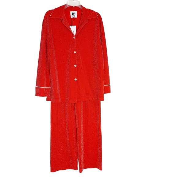 NWT Sleeper Saturn Lurex Pajama Set in Red Size S - Picture 6 of 15